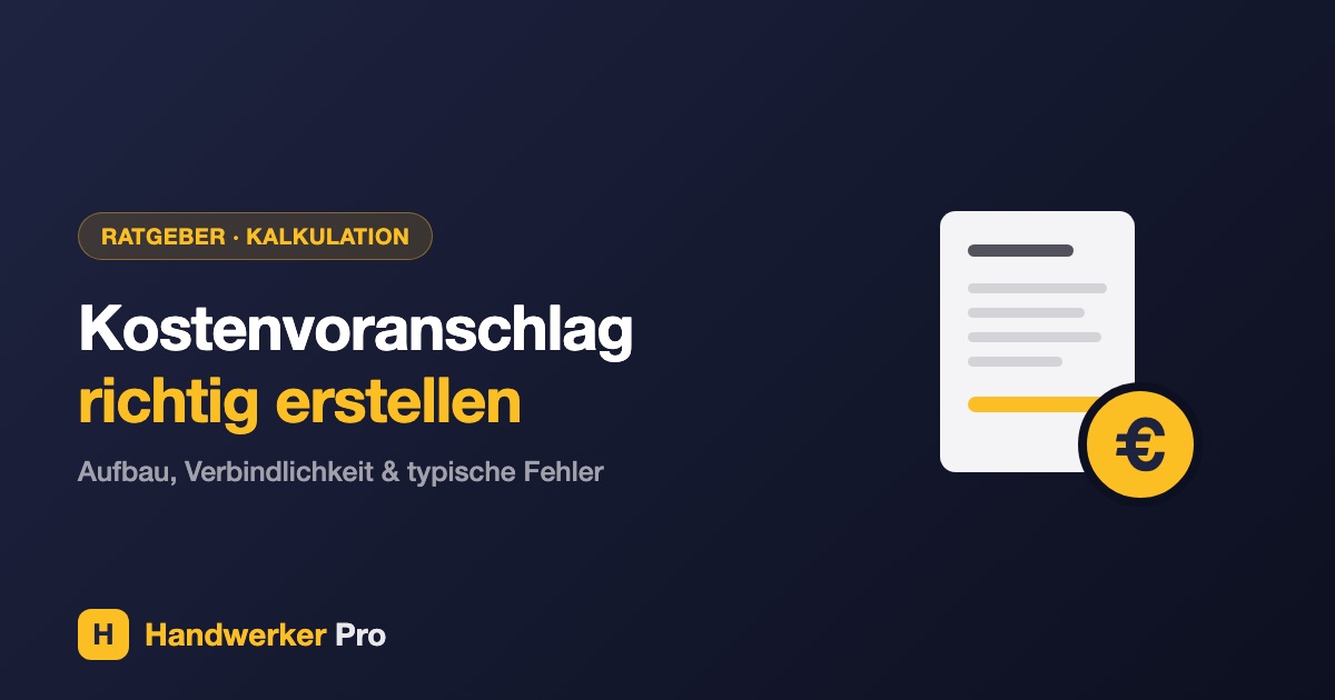 Kostenvoranschlag erstellen im Handwerk